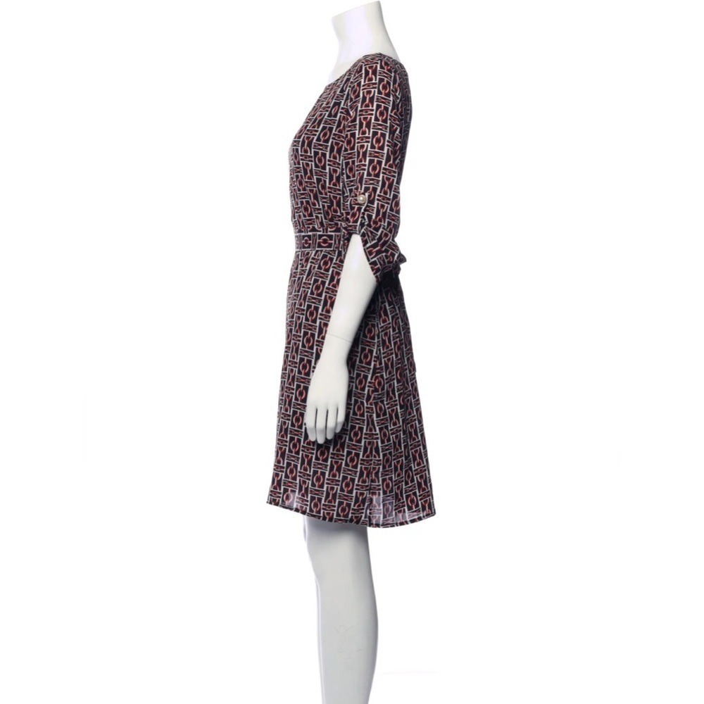 Moussy New Size 6 Shift Dress Red Black Chain Link Print Pockets 3/4 Sleeves - Picture 4 of 14